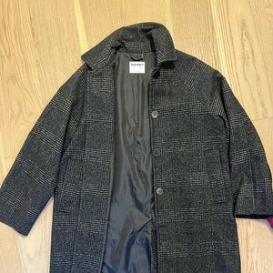 Old Navy Gray Plaid Overcoat